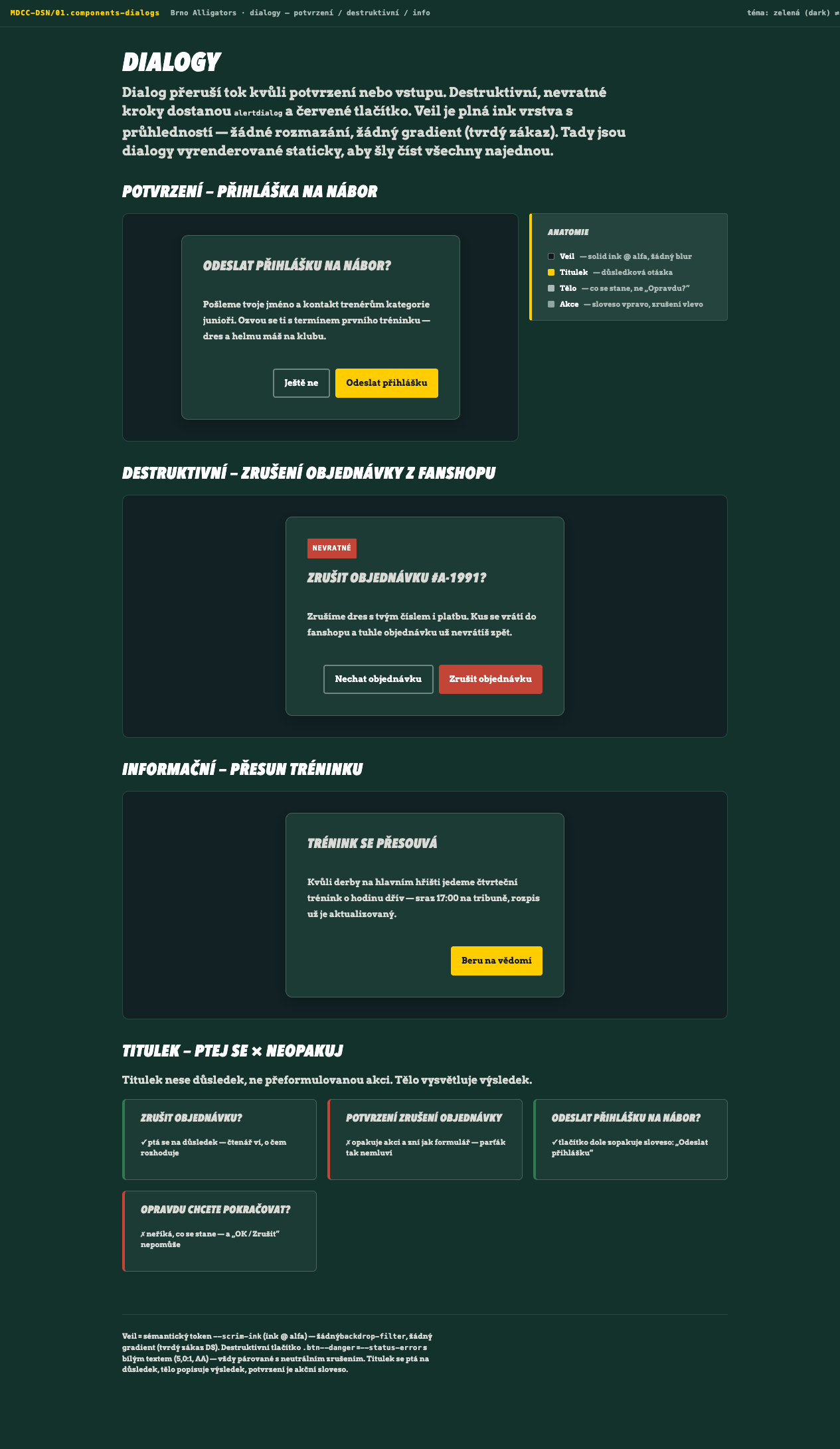 system alligators preview components dialogs