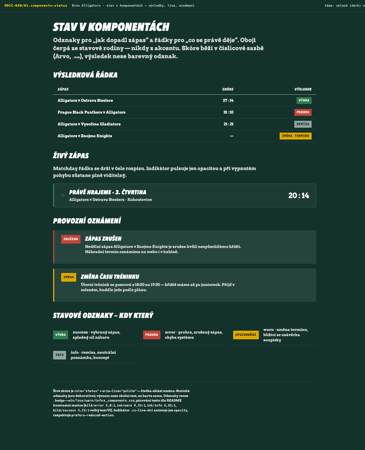 system alligators preview components status
